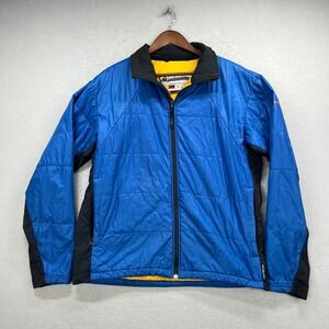 Columbia Jacket Men Large Titanium Interchange Blue Yellow Quilted Puffer Shell